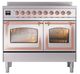 Ilve® Nostalgie II Noblesse 40'' Stainless Steel Pro Style Induction Range with Copper Trim-1