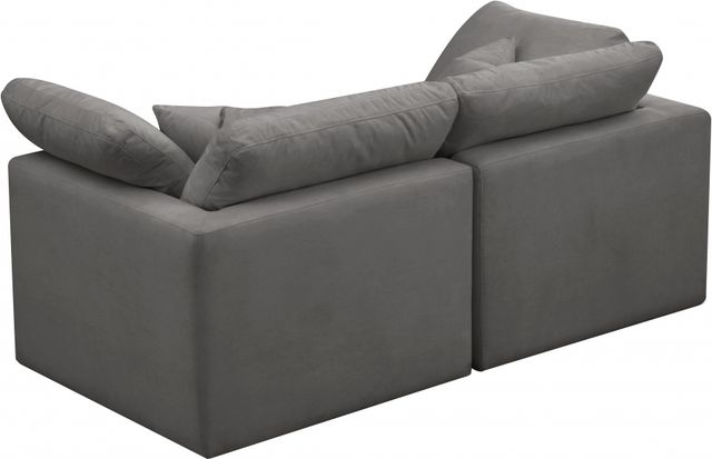 Meridian Furniture Plush Grey Velvet Standard Cloud Modular Sofa-1