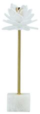 A & B Home Selenite Gold/White Stone Candle Holder-0
