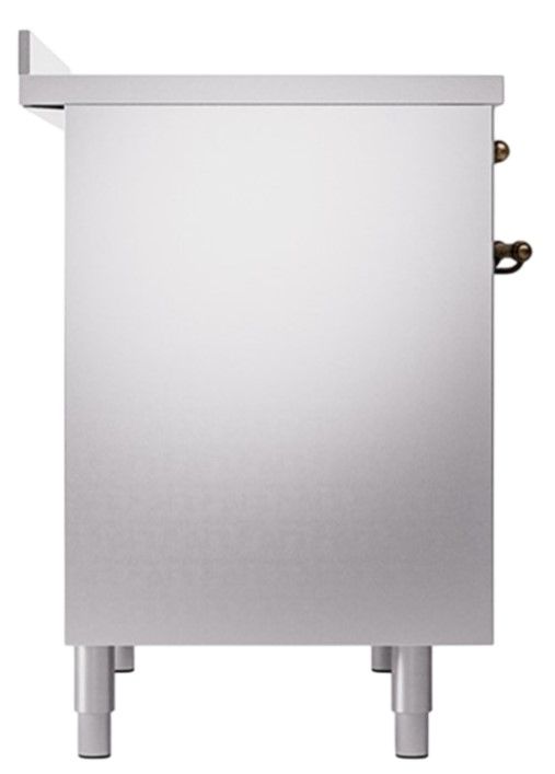 Ilve® Nostalgie II Noblesse 40'' Stainless Steel Pro Style Induction Range with Burnished Trim-2