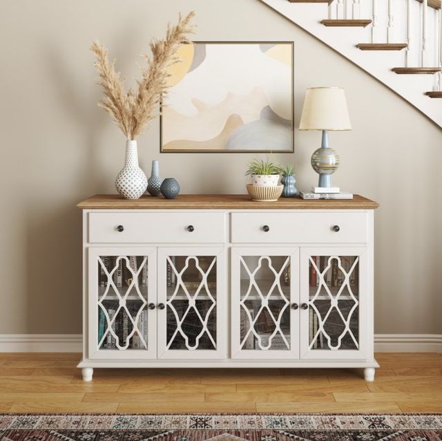 Jofran Inc. Aurora Hills Brushed White 4-Door Accent Chest-1