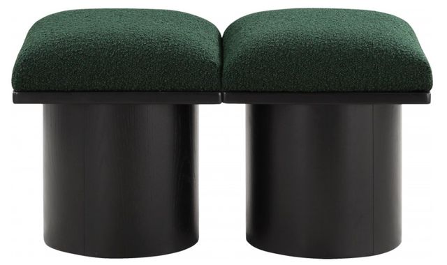 Meridian Furniture Pavilion 2-Piece Green/Black 31" Modular Bench Set-1
