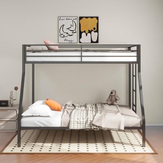 Coaster® Alevera Matte Black Youth Twin Bunk Bed-0