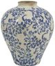 A & B Home Beige/Blue Vase-1