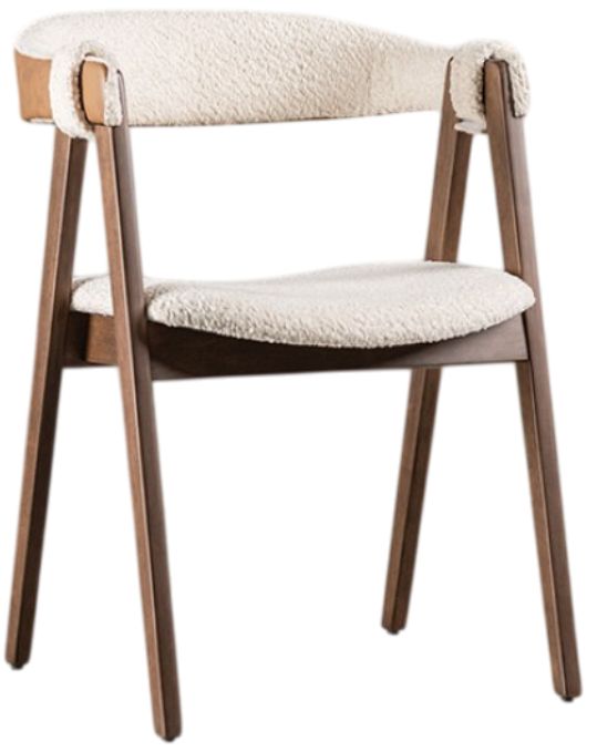 Furniture of America® Ebikon 2-Piece Beige/Walnut Dining Chair-0