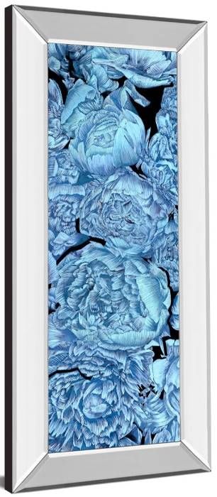 Classy Art Blue Peonies II by Melissa Wang Mirrored Frame Wall Art-1