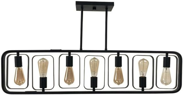 YHD Elliptical Matte Black 7-Light Island Lighting-3