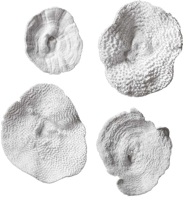 Uttermost® Sea Coral 4-Piece Antiqued White Wall Decor Set-0