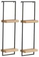 A & B Home 2-Piece Black/Brown 12" Wall Shelf Set-0