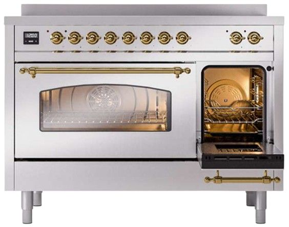 Ilve® Nostalgie II Series 48" Stainless Steel Pro Style Induction Range-2