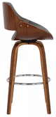 Armen Living Mona Walnut/Gray 26" Swivel Counter Stool-1