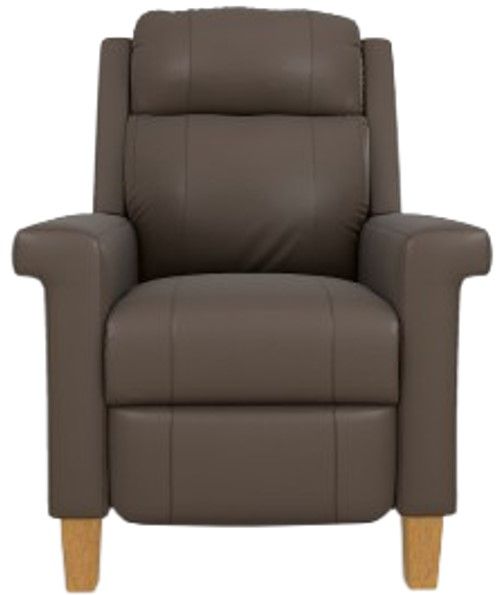 Best® Home Furnishings Customizable Prima Leather Manual High Leg Recliner with Honey Birch Legs-1