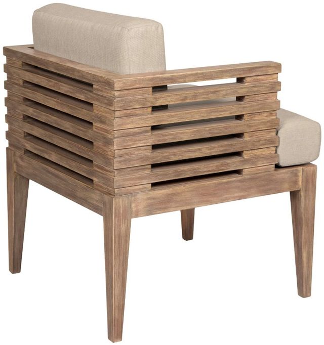 Armen Living Vivid Brown/Taupe Eucalyptus/Olefin Outdoor Dining Chair-3
