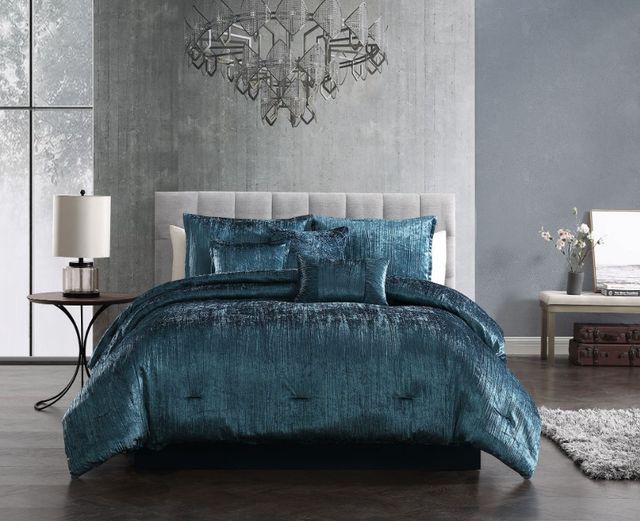 Hallmart Collectibles Taos Blue 7-Piece Queen Comforter Set-4