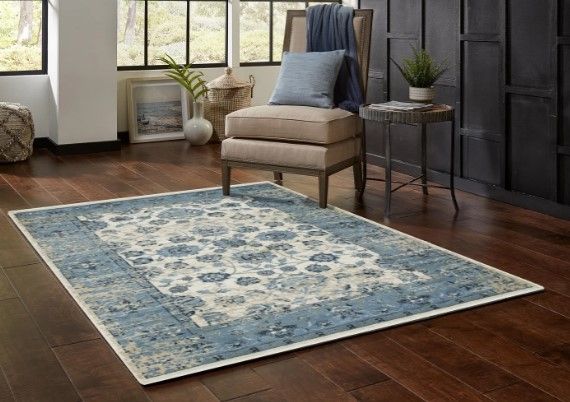 KAS Rugs Heritage Blue/Ivory Elegance 5'x8' Area Rug-3