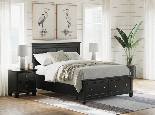 Signature Design by Ashley® Lanolee Black King Panel Storage Bed-0
