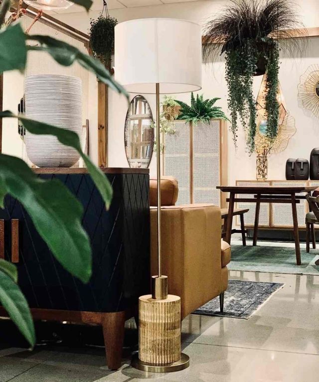 LH Home Skye Brass/Natural Standing Lamp-3