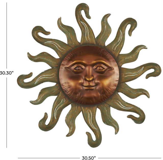 Deco Marche Copper Sun Wall Decor-3