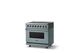 Viking® 5 Series 36" Novembery Sky Pro Style Induction Range with Polished Chrome Trim-2