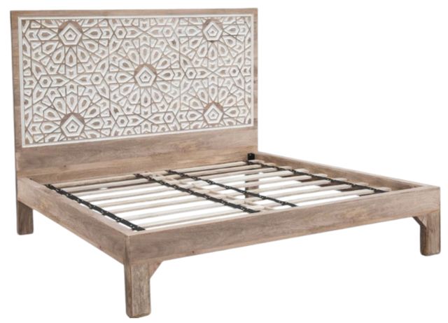 Home Trends & Design Tangiers Natural White Queen Panel Bed-0