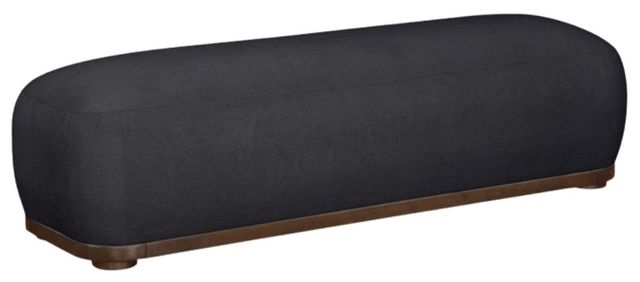 Meridian Furniture Calum Black/Walnut Chenille Chenille Fabric Bench-0