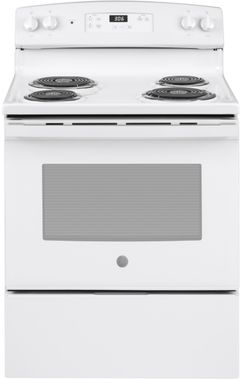 GE® 30" White Freestanding Electric Range