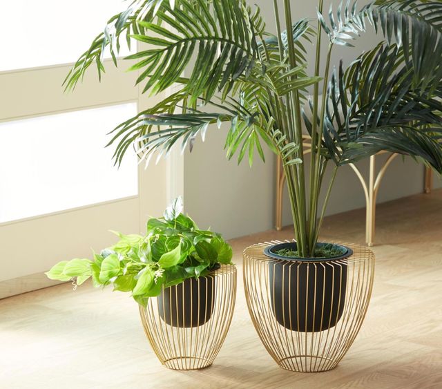 Deco Marche 2-Piece Black Planter Set-3