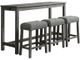 Elements International Oak Lawn 4-Piece Charcoal Gray/Gray Bar Table Set-0