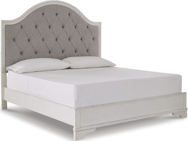 Signature Design by Ashley® Brollyn Chipped White California King Upholstered Panel Bed-0