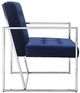 Mazin Furniture Delia Navy Blue/Chrome Accent Chair-1