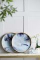 A & B Home Livonia 2-Piece Gold/Smoky Blue Tray Set-5