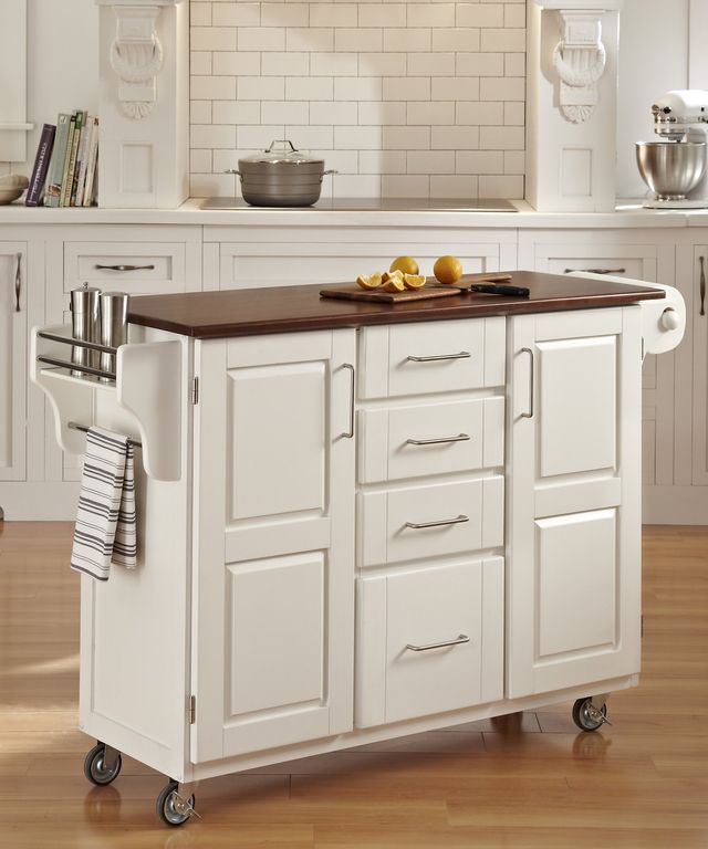 homestyles® Create-a-Cart Oak/White Kitchen Cart-2