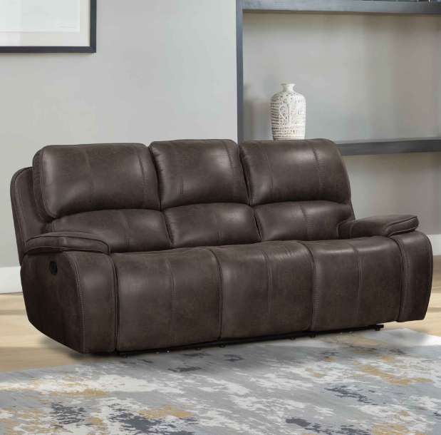 New Classic® Home Brookings Charcoal Manual Dual Reclining Sofa-1