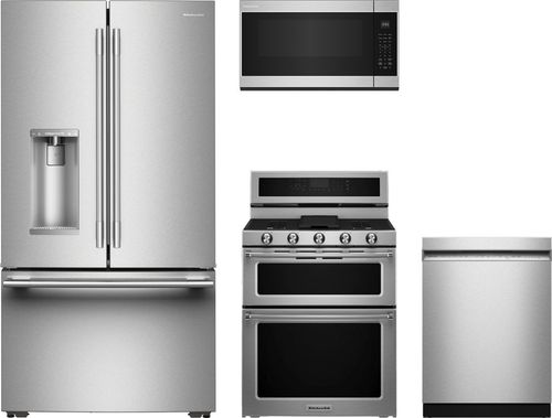 KitchenAid 4-Piece Stainless Steel Dual Fuel Kitchen Package KitchenAid 4-Piece Stainless Steel Dual Fuel Kitchen Package