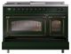 Ilve® Nostalgie II Noblesse 48'' Emerald Green Pro Style Dual Fuel Range with Burnished Trim-3