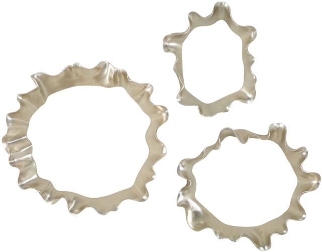 Uttermost® Ripple Effect 3-Piece Silver Wall Decor Set-0
