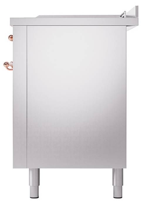 Ilve® Nostalgie II Noblesse 60'' Stainless Steel Pro Style Dual Fuel Range with Copper Trim-3