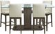 Elements International Dapper 5-Piece Cream/Walnut Counter Dining Set-0