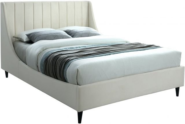 Meridian Furniture Eva Cream Queen Upholstered Panel Bed-0