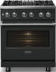 Viking® 5 Series 30" Antique Bronze Pro Style Dual Fuel (NG) Range with Polished Chrome Trim-2