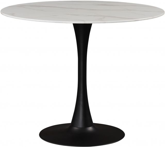 Meridian Furniture Tulip Matte Black/White 36" Dining Table-0