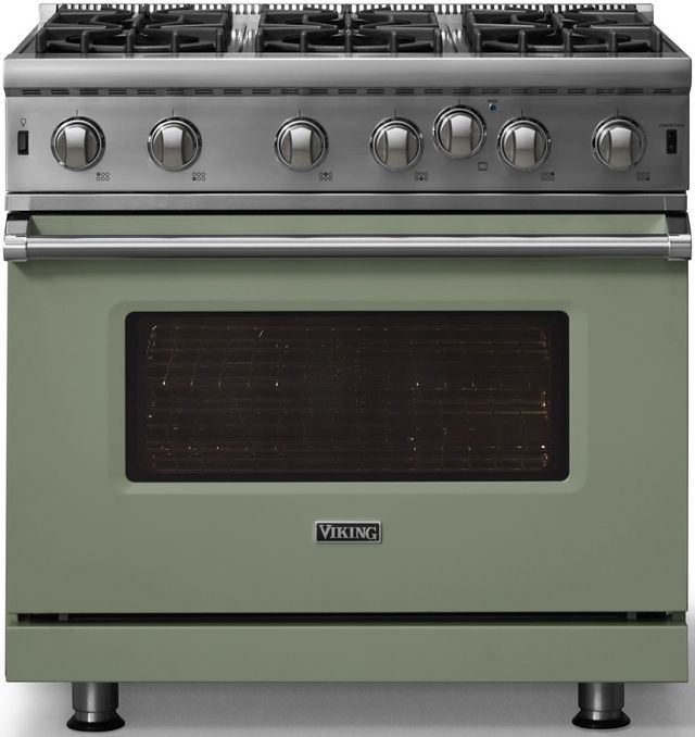 Viking® 5 Series 36" Eucalyptus Pro Style Liquid Propane Gas Range-3