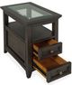 Magnussen Home® Westley Falls Graphite Chairside End Table with Glass Insert-3