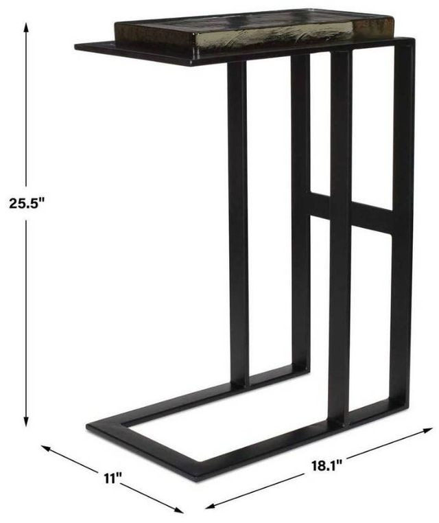 Uttermost® Soma Glass Top Accent Table with Black Frame-2