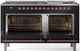 Ilve® Nostalgie II Series 60" Glossy Black Pro Style Dual Fuel Range-1