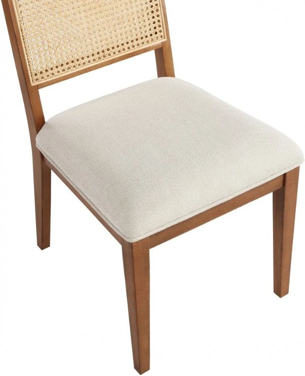 Meridian Furniture Butterfly Cream/Walnut Upholstered Dining Chair-4