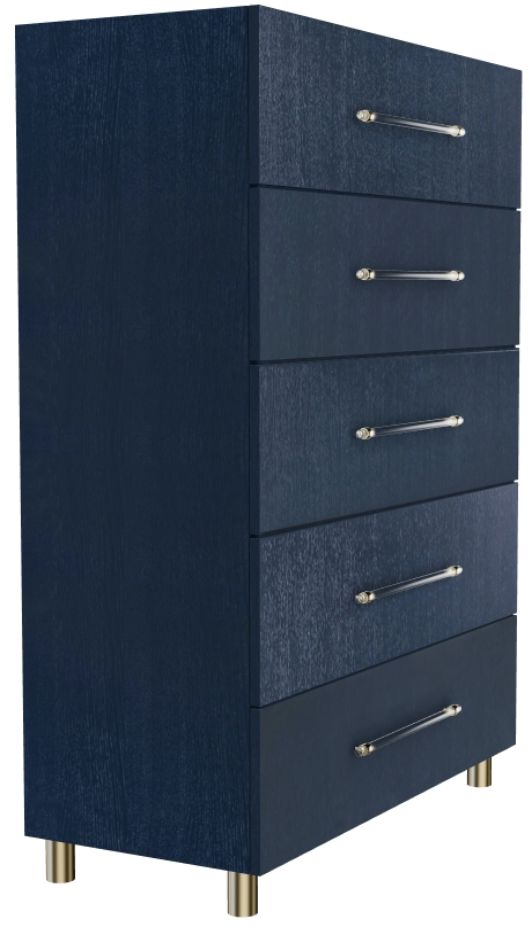 Modus Furniture Argento Burnished Brass/Navy Blue Chest-0