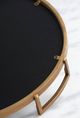 A & B Home 2-Piece Gold/Black/White Marble Decorative Tray Set-3