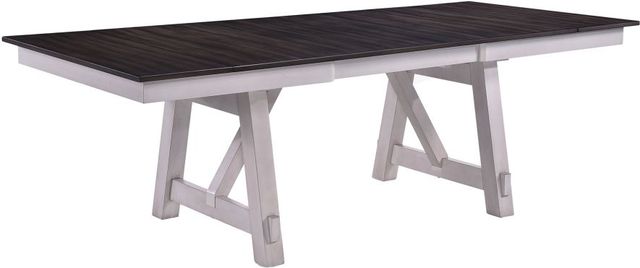 New Classic® Home Furnishings Maisie White Dining Table with Brown Top -0