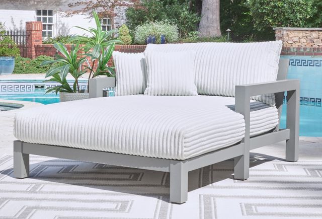Signature Design by Ashley® Moonlight View Gray Aluminum/Fabric Outdoor Chaise Lounge-3
